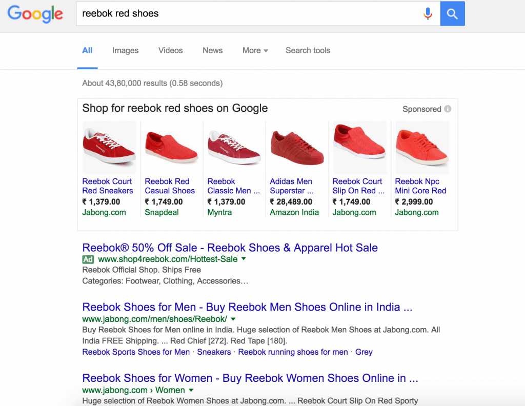 red shoes search