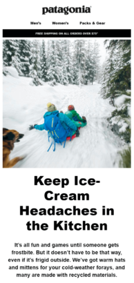 Patagonia-weather-based-email-drip-campaign