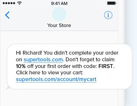 Discounts via SMS for Cart Recovery