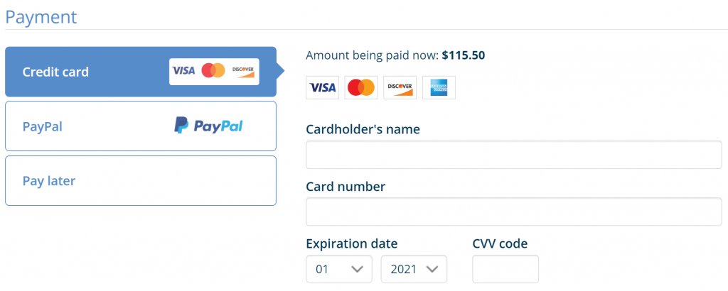 Allow Multiple Payment Options